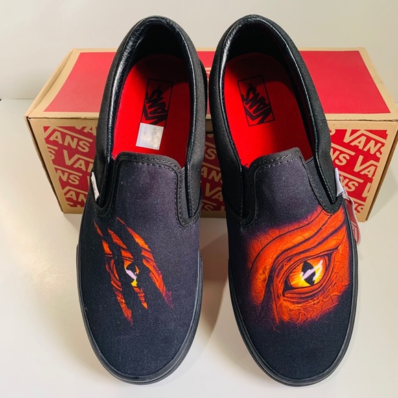 Vans Other - Vans Classic Slip On Dragon Flame Black Sneakers Size 6 Big Boy